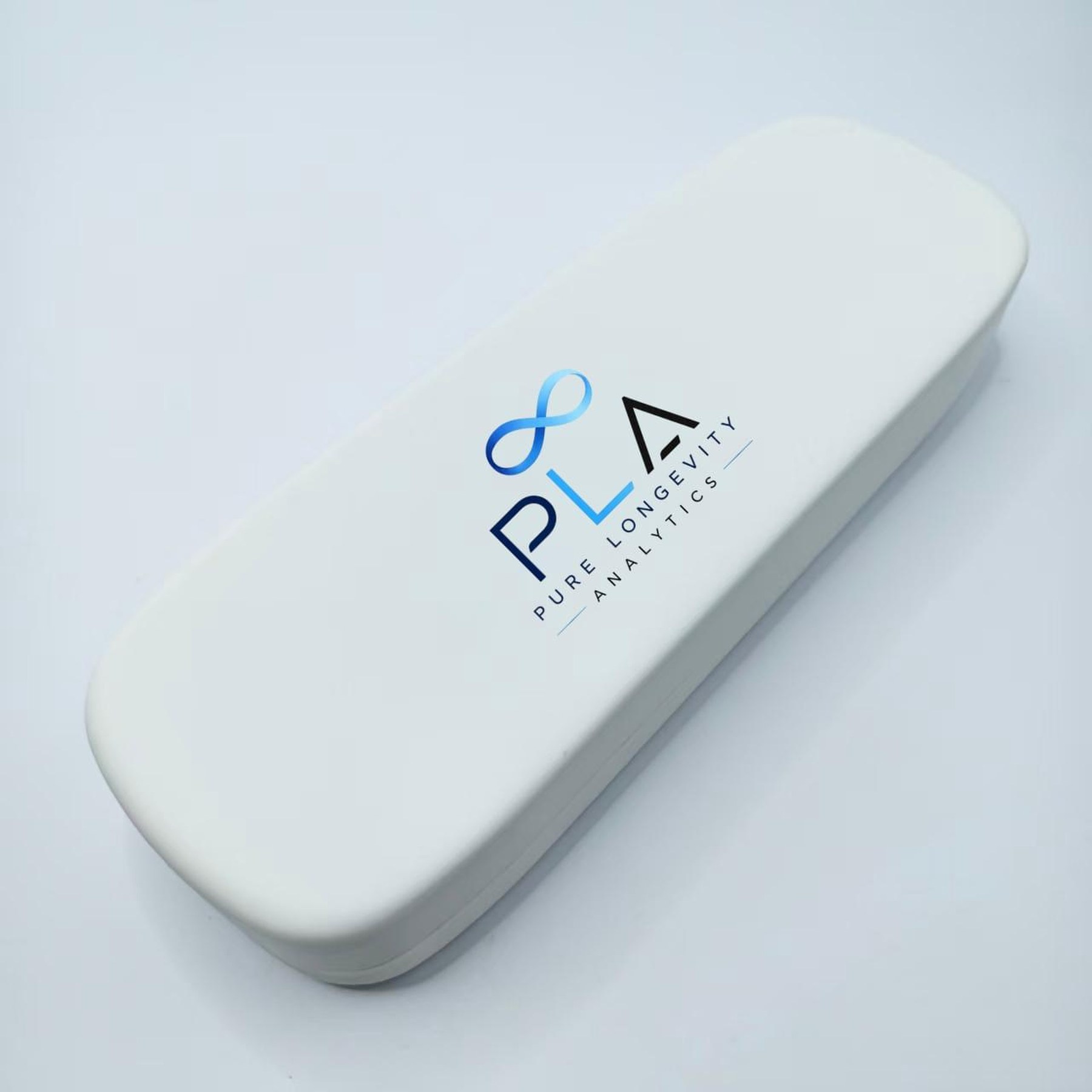 PLA case carrying the Pure Longevity Analytics mark